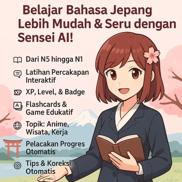 Sensei AI - Belajar Bahasa Jepang Mudah, Menyenangkan, dan Fleksibel